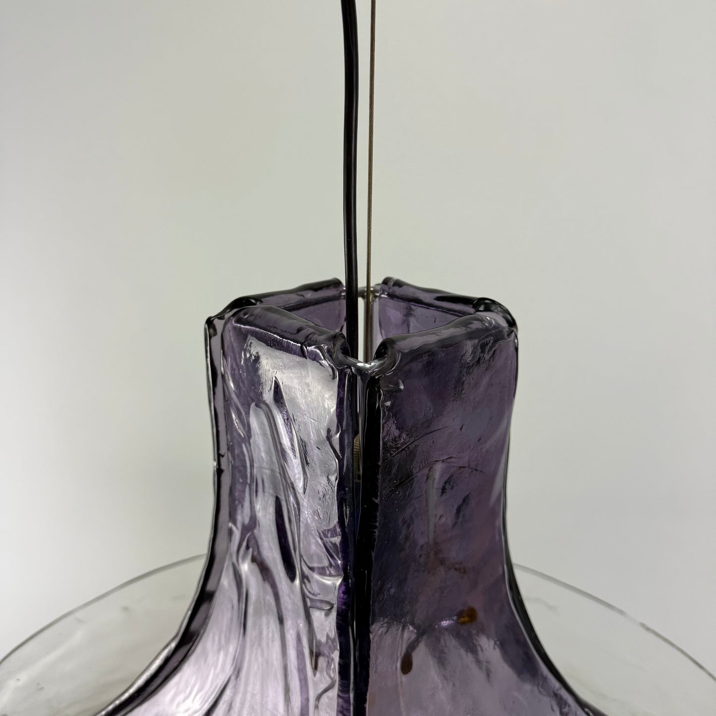 Purple and clear glass pendant lamp by Carlo Nason for Mazzega 1970