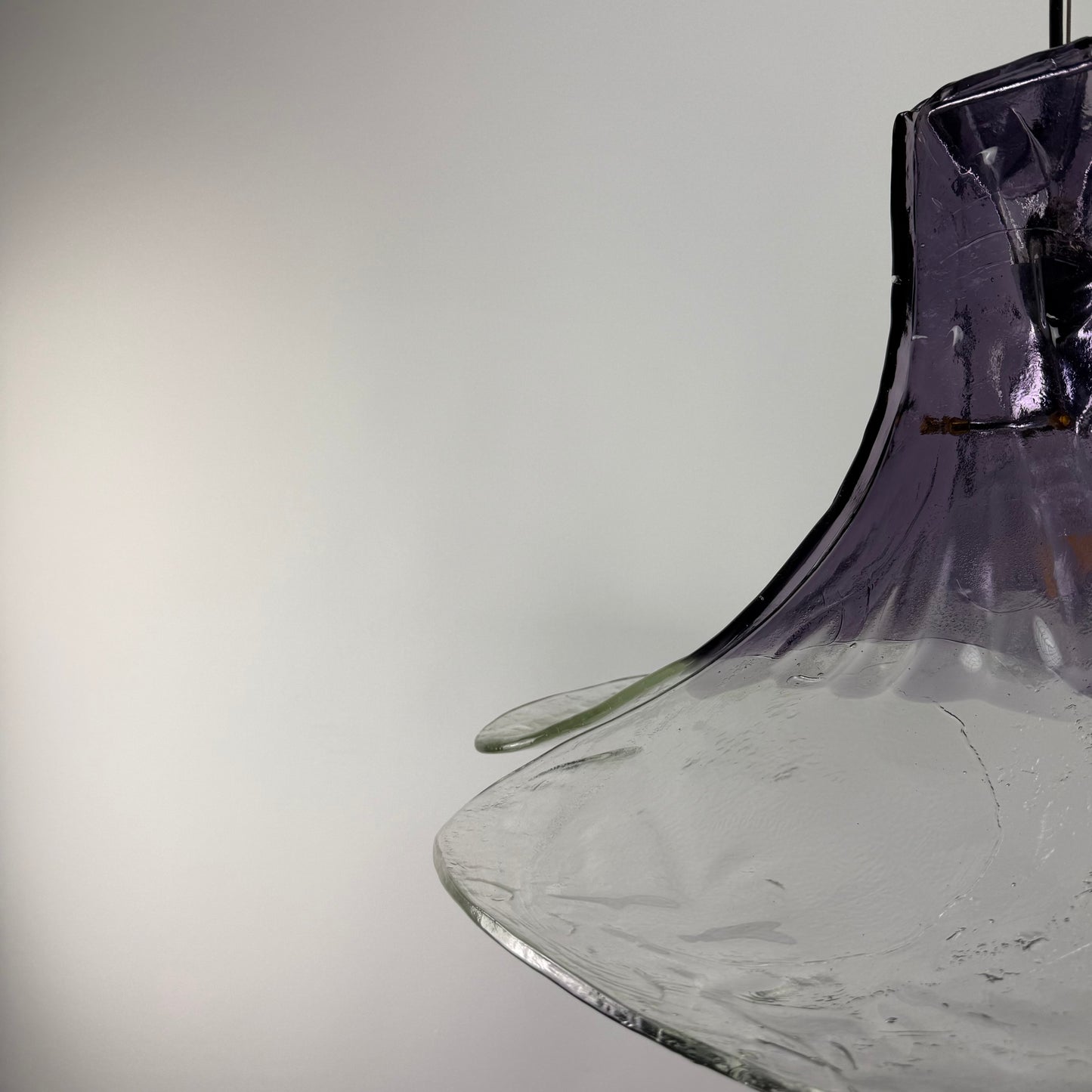 Purple and clear glass pendant lamp by Carlo Nason for Mazzega 1970