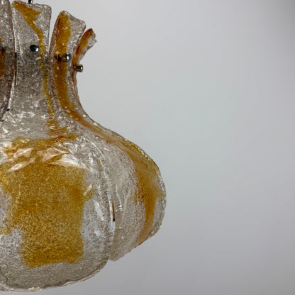 Flower shaped glass pendant lamp by Carlo Nason for Mazzega 1960