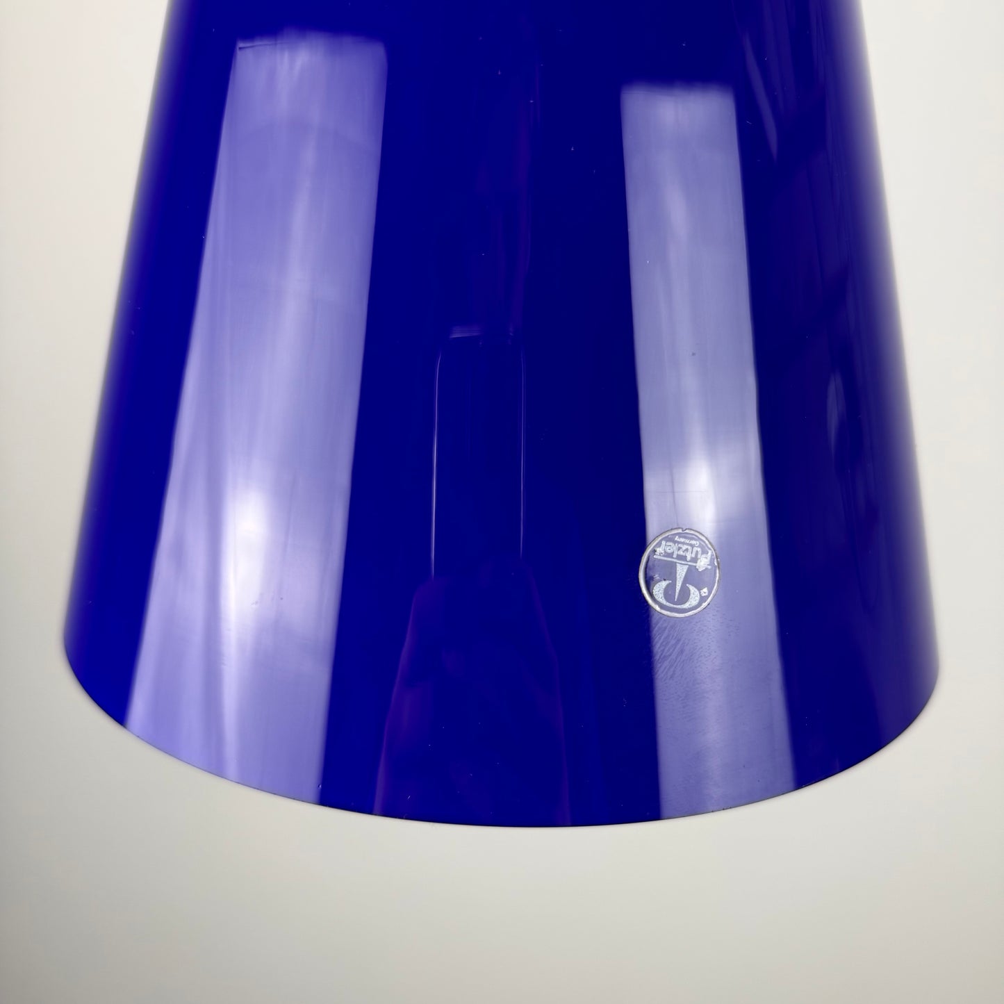 Cobalt blue glass pendant lamp by Peill and Putzler 1970