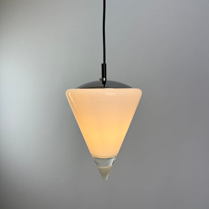 Glass pendant lamp by LEUCOS 1960