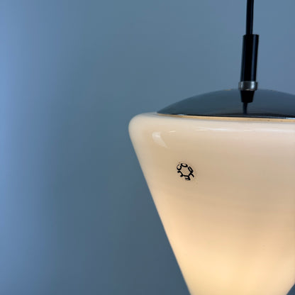 Glass pendant lamp by LEUCOS 1960