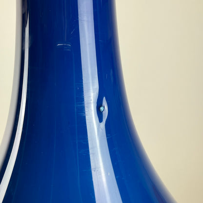 Blue glass droplet shaped pendant lamp by Holmegaard 1960