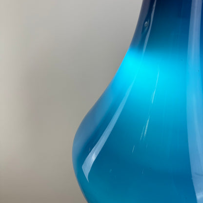 Blue glass droplet shaped pendant lamp by Holmegaard 1960