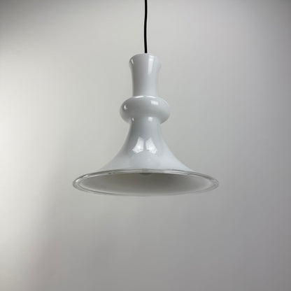 Witchhat shaped glass pendant lamp ETUDE by Michael Bang for Holmegaard 1970