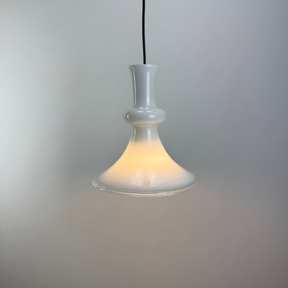 Witchhat shaped glass pendant lamp ETUDE by Michael Bang for Holmegaard 1970