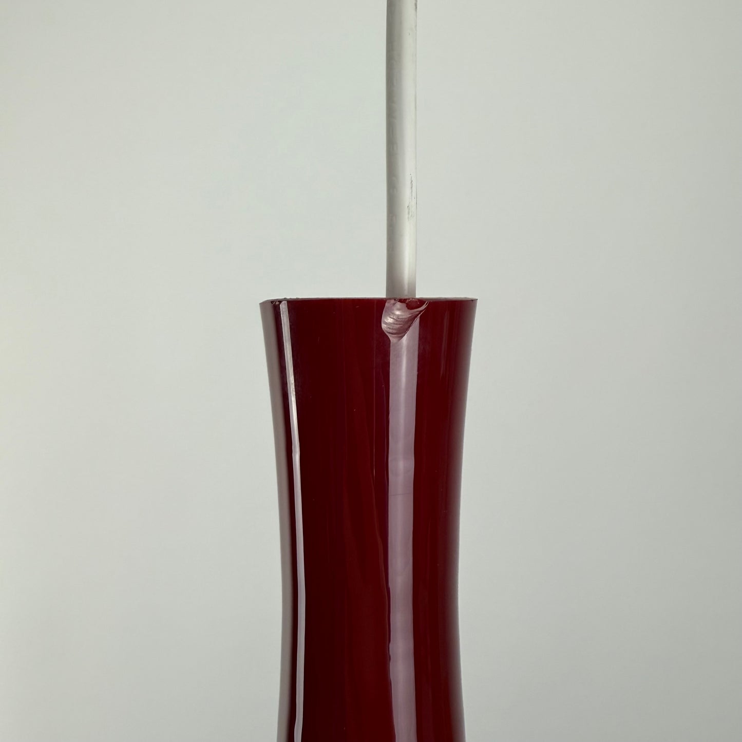 Red glass pendant lamp by Jacob Bang for Fog & Mørup 1960