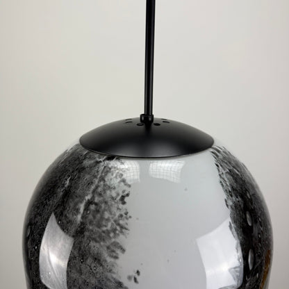 Large dome shaped glass pendant lamp by Doria Leuchten 1960