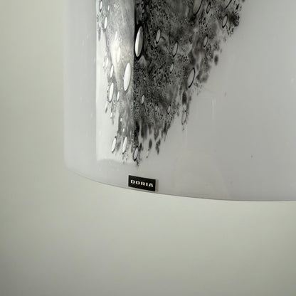 Large dome shaped glass pendant lamp by Doria Leuchten 1960