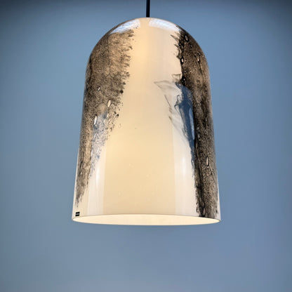 Large dome shaped glass pendant lamp by Doria Leuchten 1960