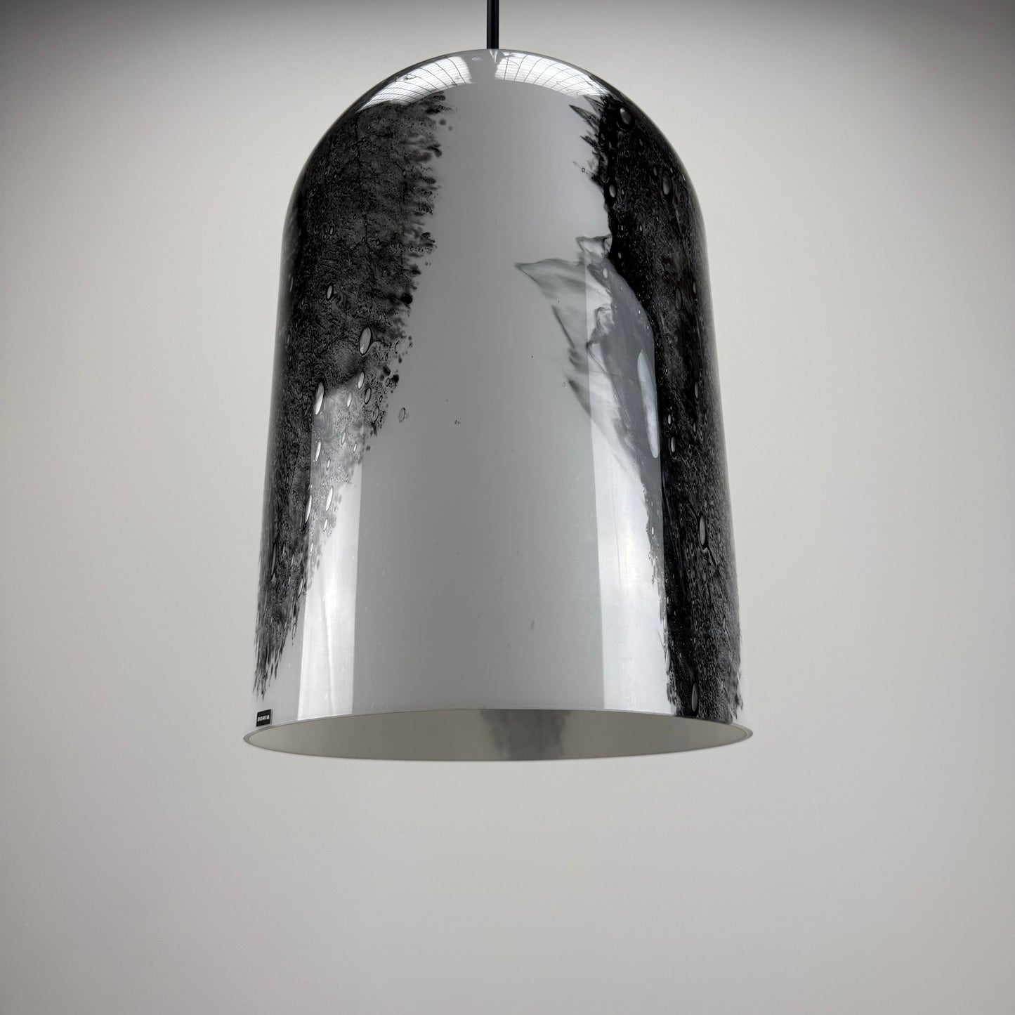 Large dome shaped glass pendant lamp by Doria Leuchten 1960