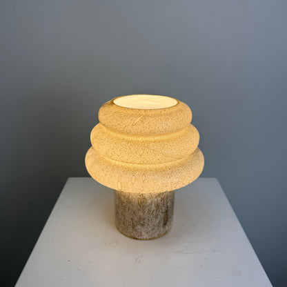 Rare snakeskin pattern glass table lamp by Wiktor Berndt for Flygsfors 1960