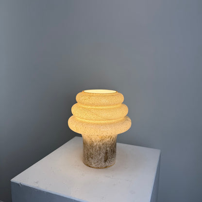 Rare snakeskin pattern glass table lamp by Wiktor Berndt for Flygsfors 1960