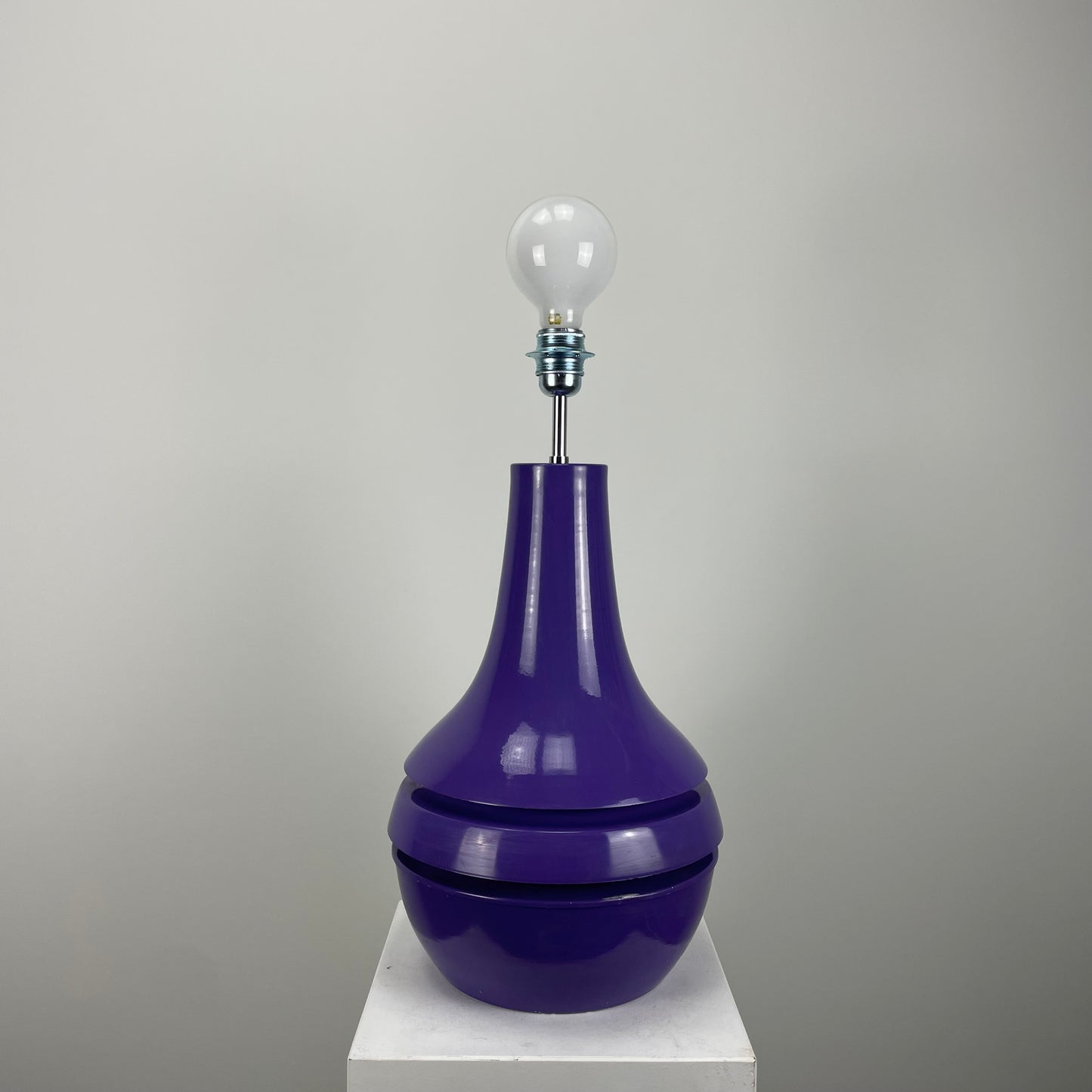 Purple metal floor and ceiling light from Holland 1970