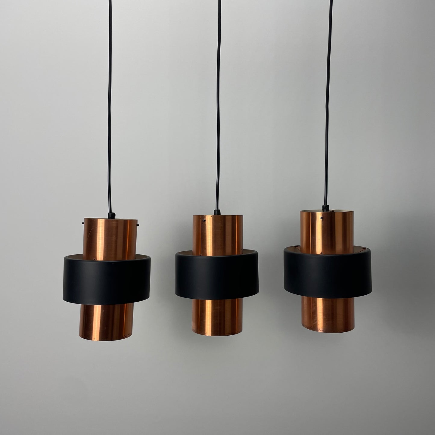 Set of three pendant lights made by VEB Metalldrücker Halle Germany 1970