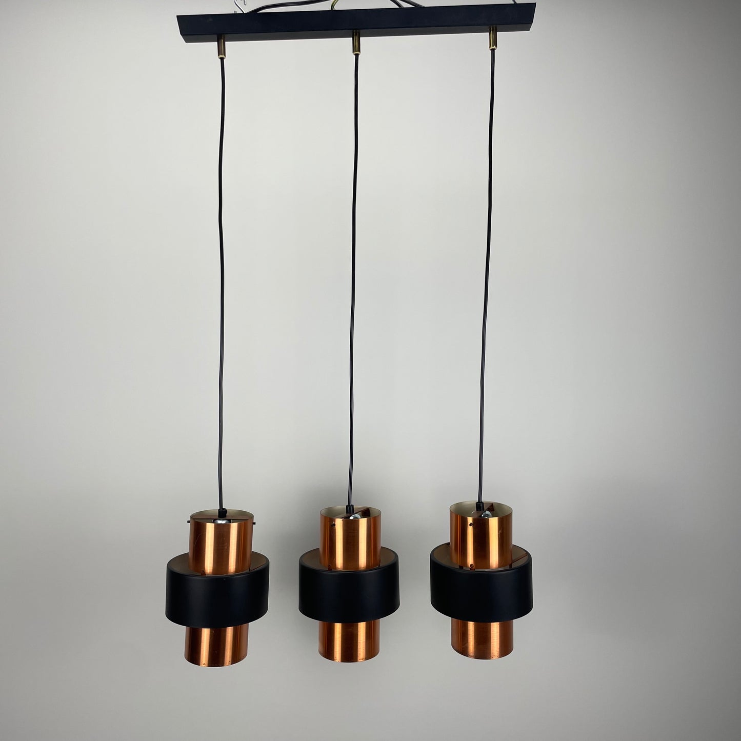 Set of three pendant lights made by VEB Metalldrücker Halle Germany 1970