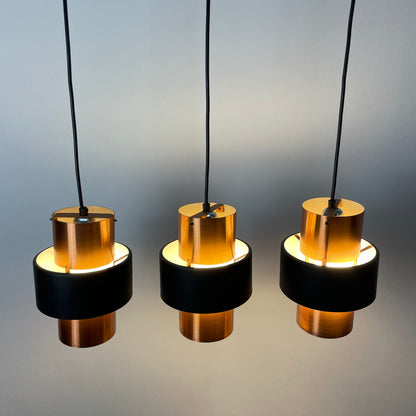 Set of three pendant lights made by VEB Metalldrücker Halle Germany 1970