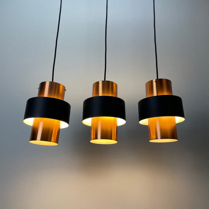 Set of three pendant lights made by VEB Metalldrücker Halle Germany 1970