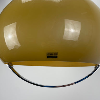 Yellow space age plexiglass pendant light by STARLUX 1970