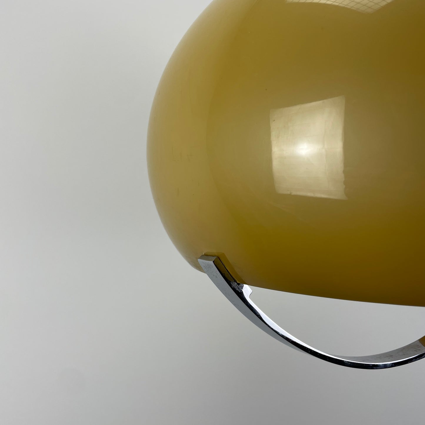 Yellow space age plexiglass pendant light by STARLUX 1970