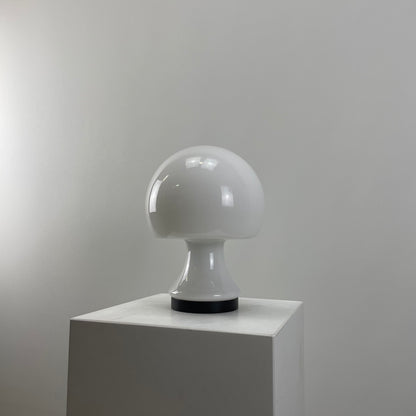 White glass mushroom table light 1960