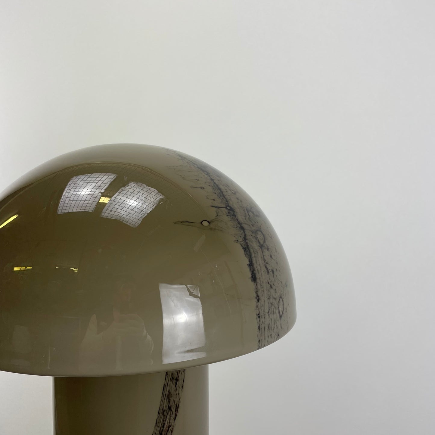 Brown glass Peill and Putzler LIDO mushroom table lamp XL, 1970