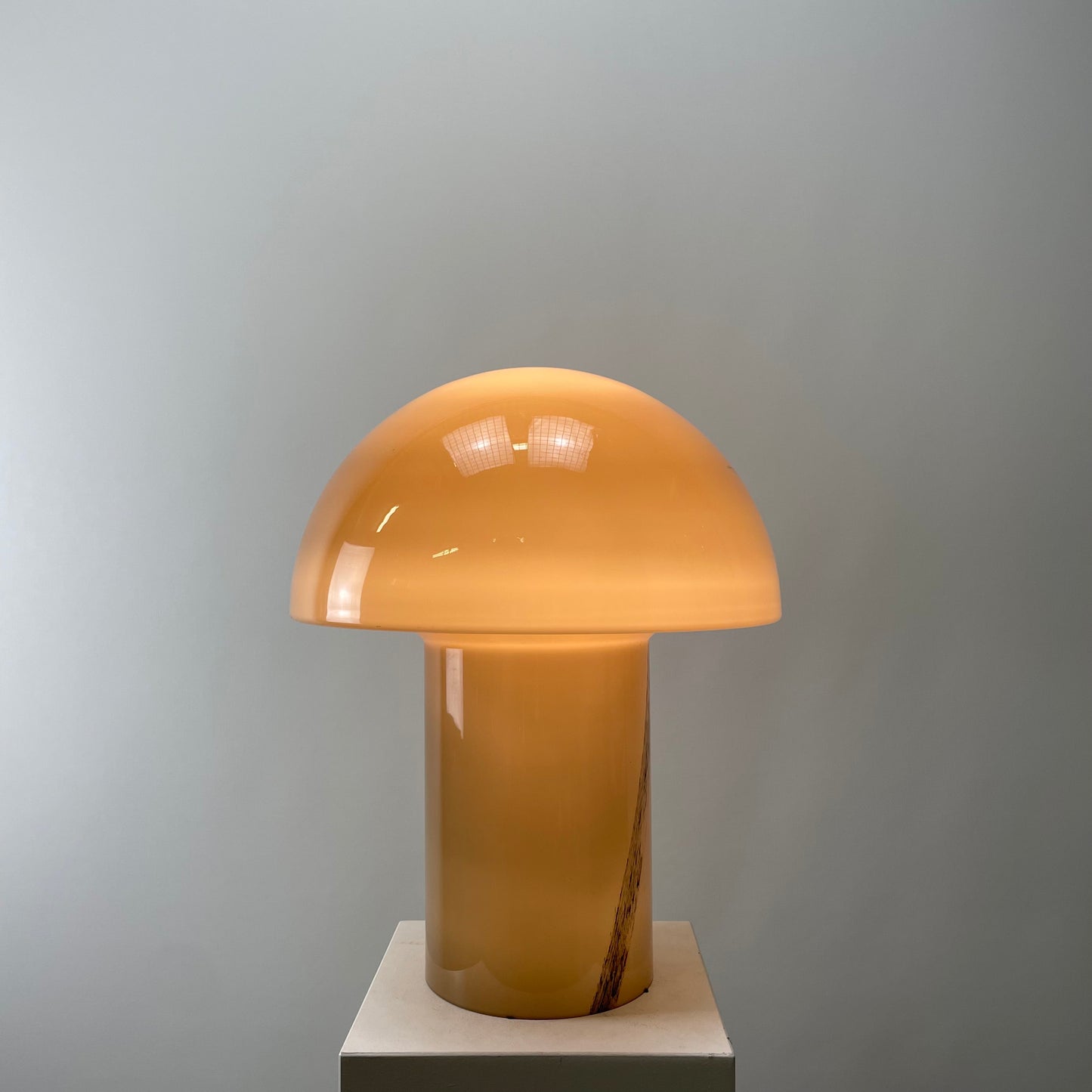 Brown glass Peill and Putzler LIDO mushroom table lamp XL, 1970