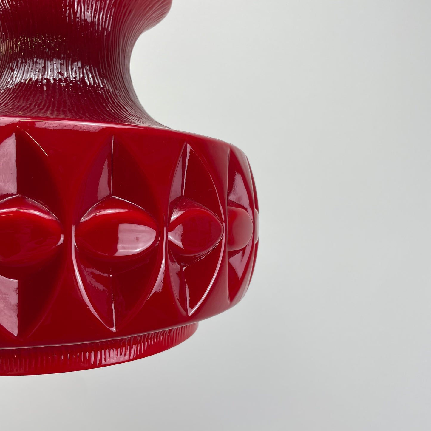 Red glass pendant light by Peill and Putzler 1960