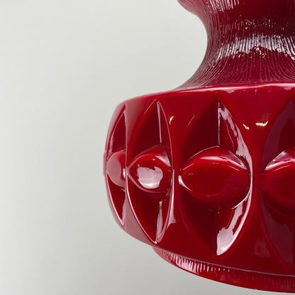 Red glass pendant light by Peill and Putzler 1960