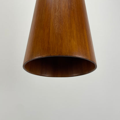 Pine wood pendant light by Jøgen Wolf for Torben Ørskov 1950