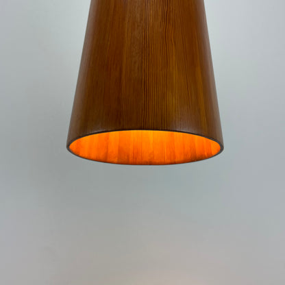 Pine wood pendant light by Jøgen Wolf for Torben Ørskov 1950