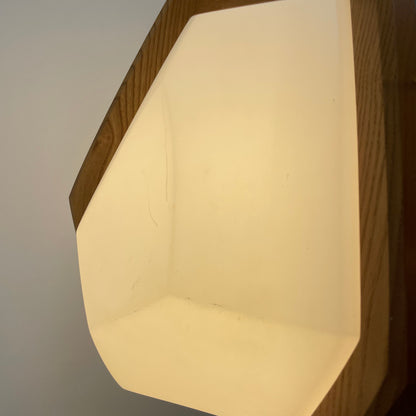 Wood & plexiglass pendant light by Rudolf Dörfler 1970