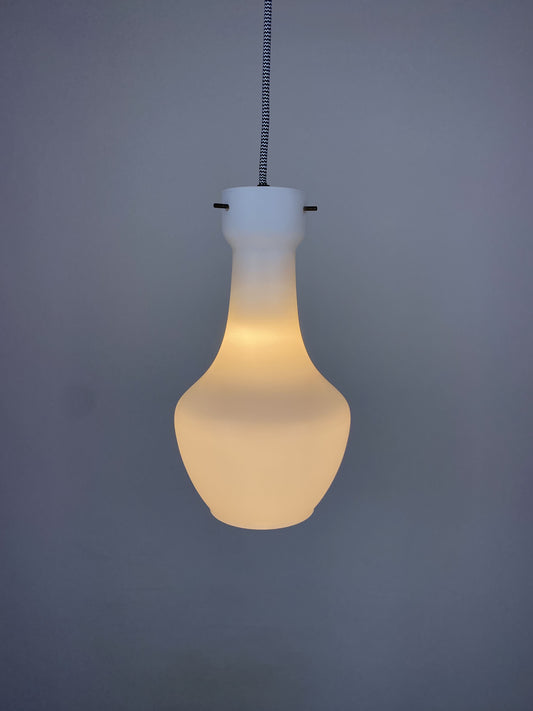 Italian white glass pendant light by Targetti Sankey 1960