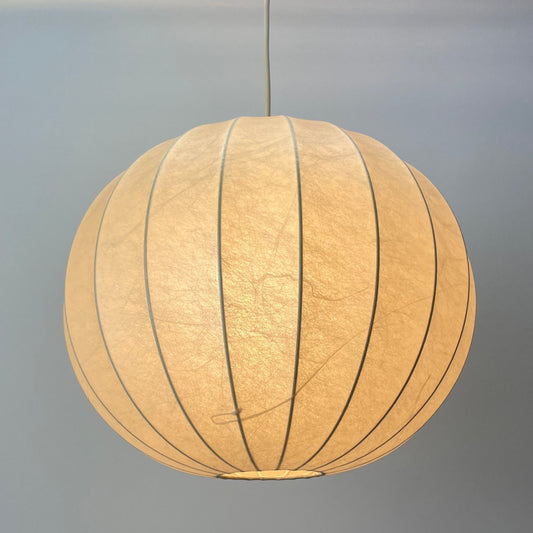 Vintage lamp, cocoon pendant light, Goldkant Leuchten, 1960s lighting, space-age lamp, Achille Castiglioni, globe pendant light, mid-century modern, ambient lighting, designer lighting.