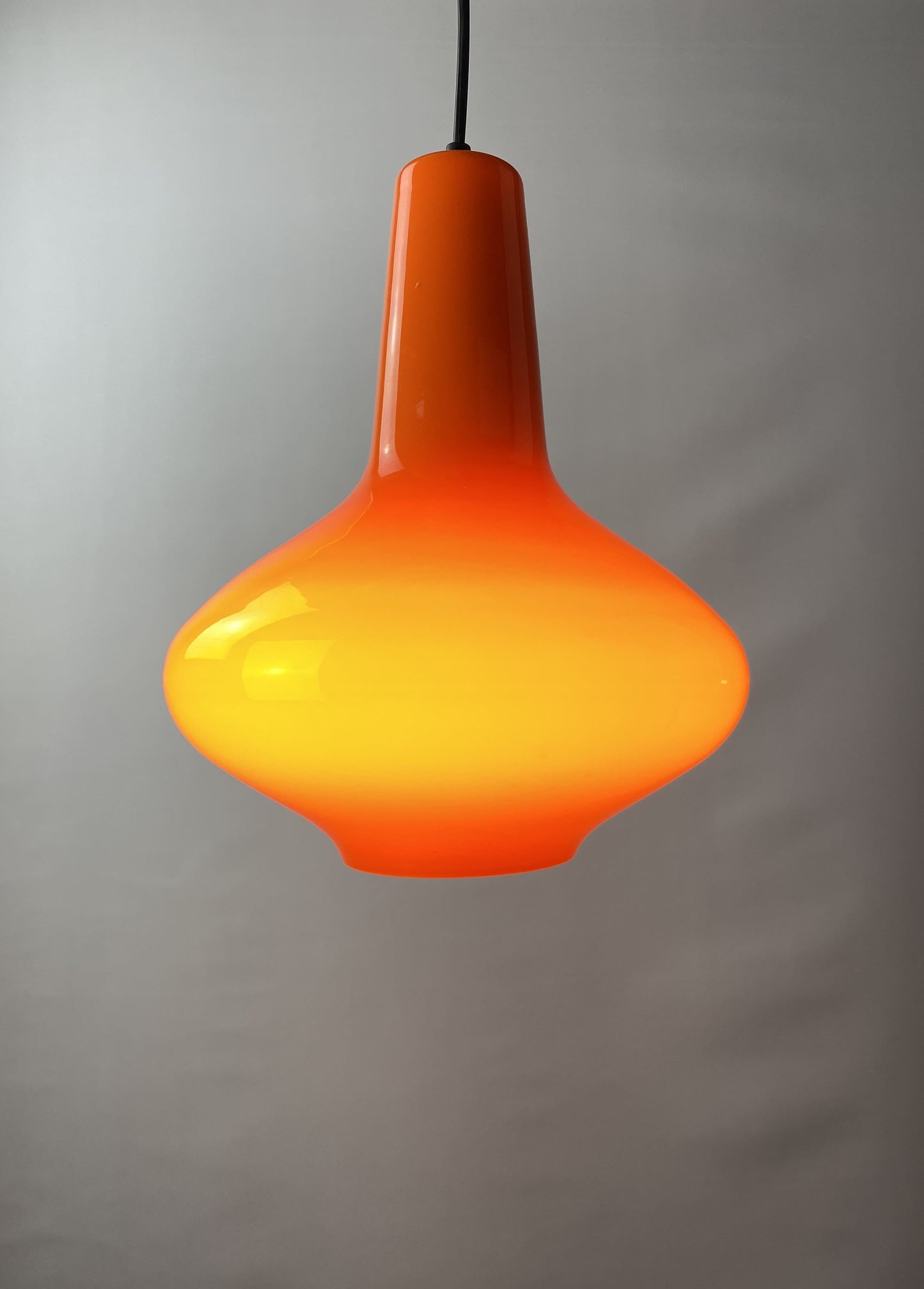 Orange glass pendant light by Massimo Vignelli for Venini, 1950s