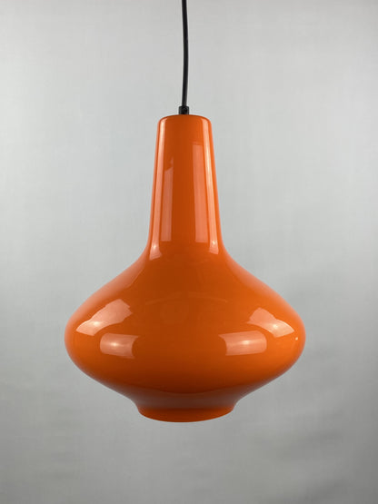 Orange glass pendant light by Massimo Vignelli for Venini, 1950s