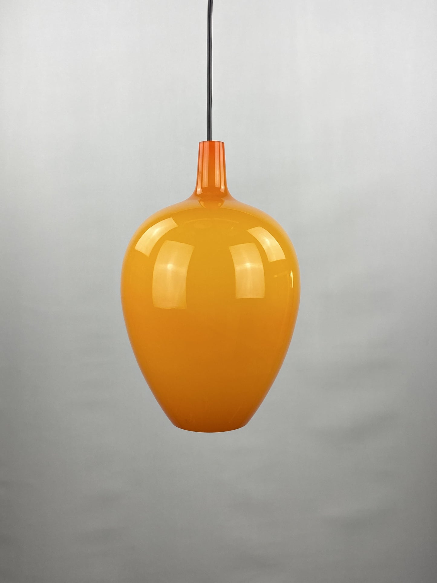 Orange murano glass Pendant light Pompei by Jo Hammerborg for Fog and Morup 1960