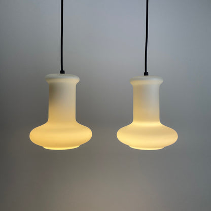 Danish pendant lamps
Lyskær Belysning 1970
Frosted glass pendant lamps
Vintage pendant lighting
Retro Danish lighting
Double layered glass lamps
Rewired pendant lamps
Quality Danish design
Mid-century modern lighting
Pair of pendant lamps