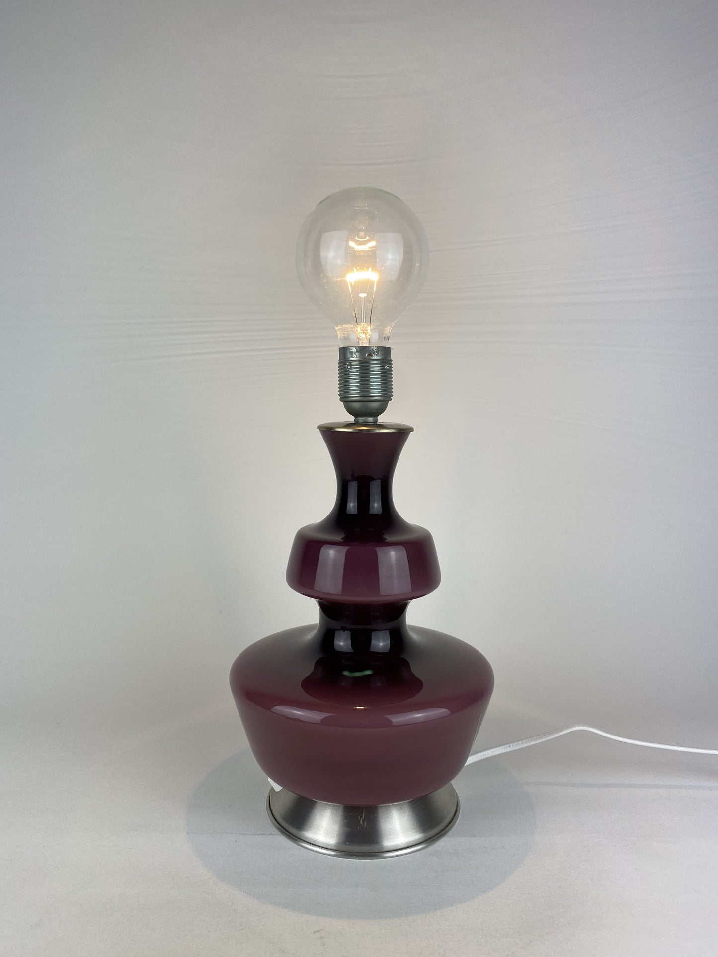 Purple glass table lamp by Glasfabriek De Rupel N.V. for Massive