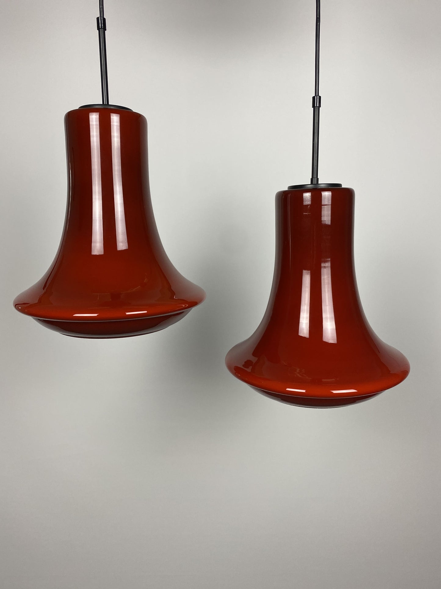 Rare dark red glass pendant light by Viktor Berndt for Flygsfors Sweden