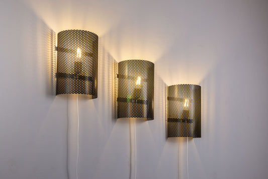 Dutch wall lamps, Pilastro style, 1970s metal sconces, vintage industrial lighting, mid-century modern