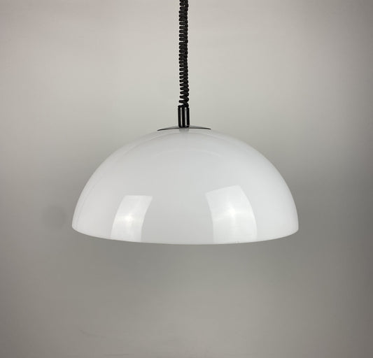 Vintage white plexiglass/acrylic pendant light by GePo Amsterdam XL 1975