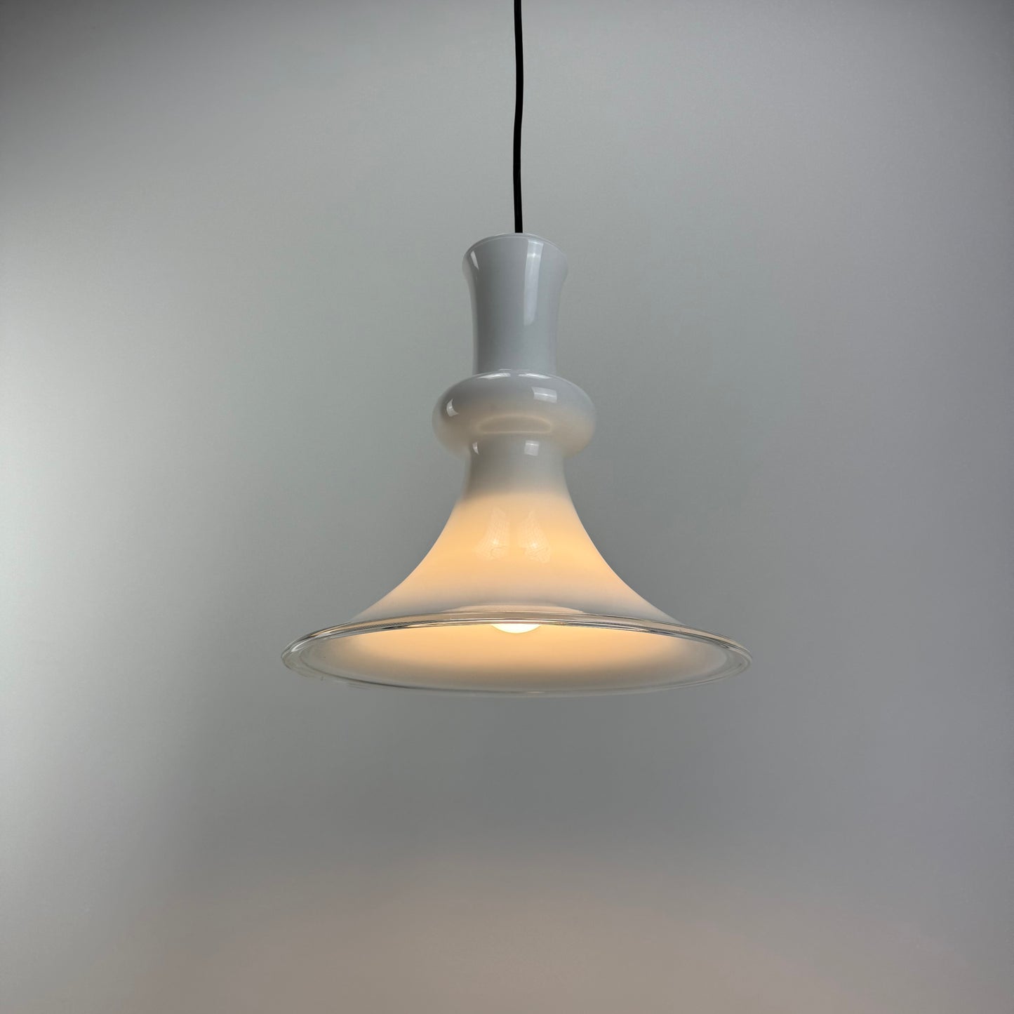Witchhat shaped glass pendant lamp ETUDE by Michael Bang for Holmegaard 1970