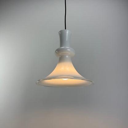 Witchhat shaped glass pendant lamp ETUDE by Michael Bang for Holmegaard 1970
