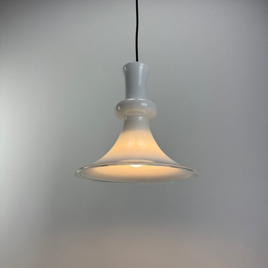 Witchhat shaped glass pendant lamp ETUDE by Michael Bang for Holmegaard 1970