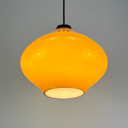 UFO shaped pendant light by Glasfabriek De Rupel, Belgium 1970