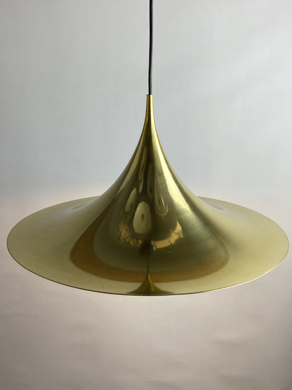 Brass 'Witchhat' Semi pendant light by Torsten Thorup and Claus Bonderup for Fog & Mørup