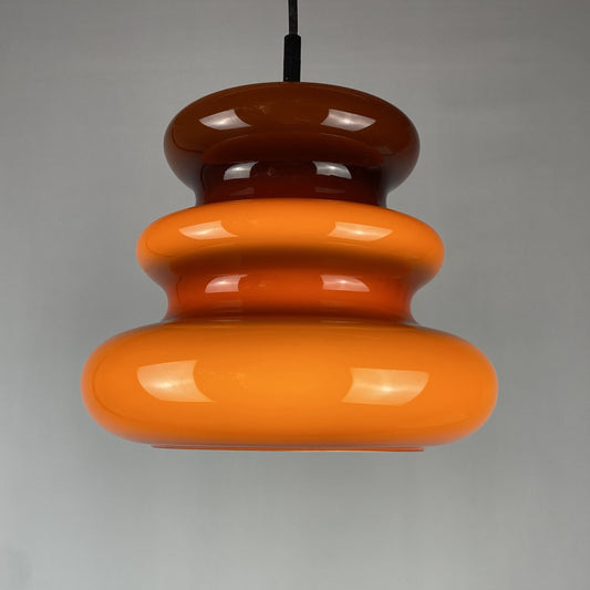 Brown opaline glass pendant light 'AH 1' by Peill and Putzler