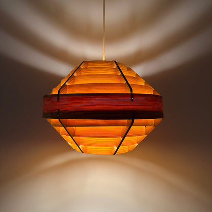 Pine wood UFO pendant lamp by Hans Agne Jakobsson for AB Markaryd 1960