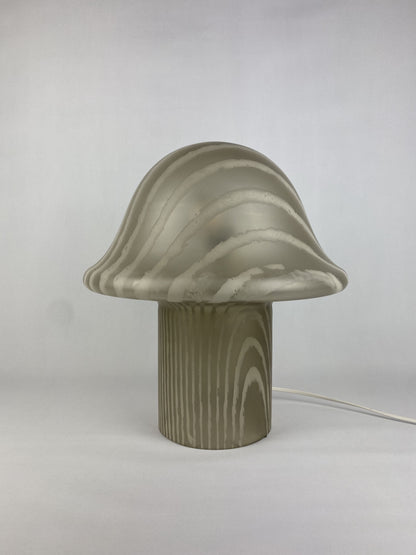1 of 2 Large Smoked glass Peill and Putzler mushroom table lamp XL 1970